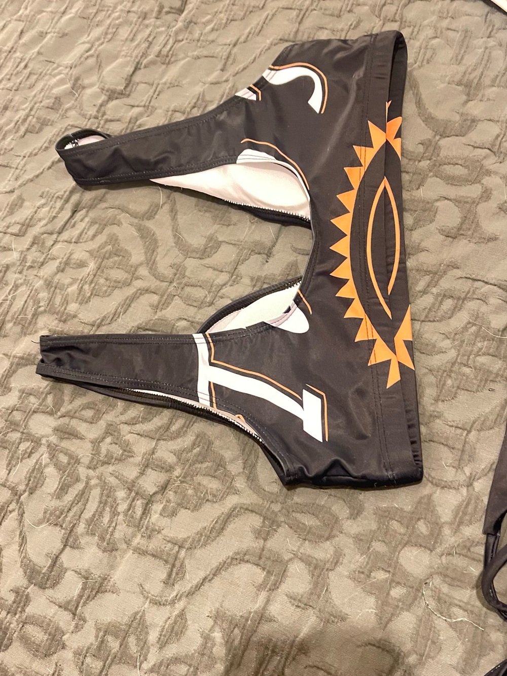Dkny Black and Orange Logo 3pc Bikini Set - Picture 4 of 8